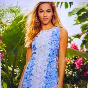 Lilly Pulitzer Fancy Feet Melani Shift Dress in Coastal Blue